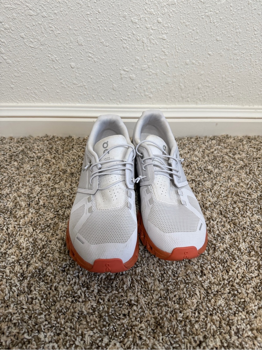 On Running Women’s Could 6 White Sneakers with Orange Outsole
